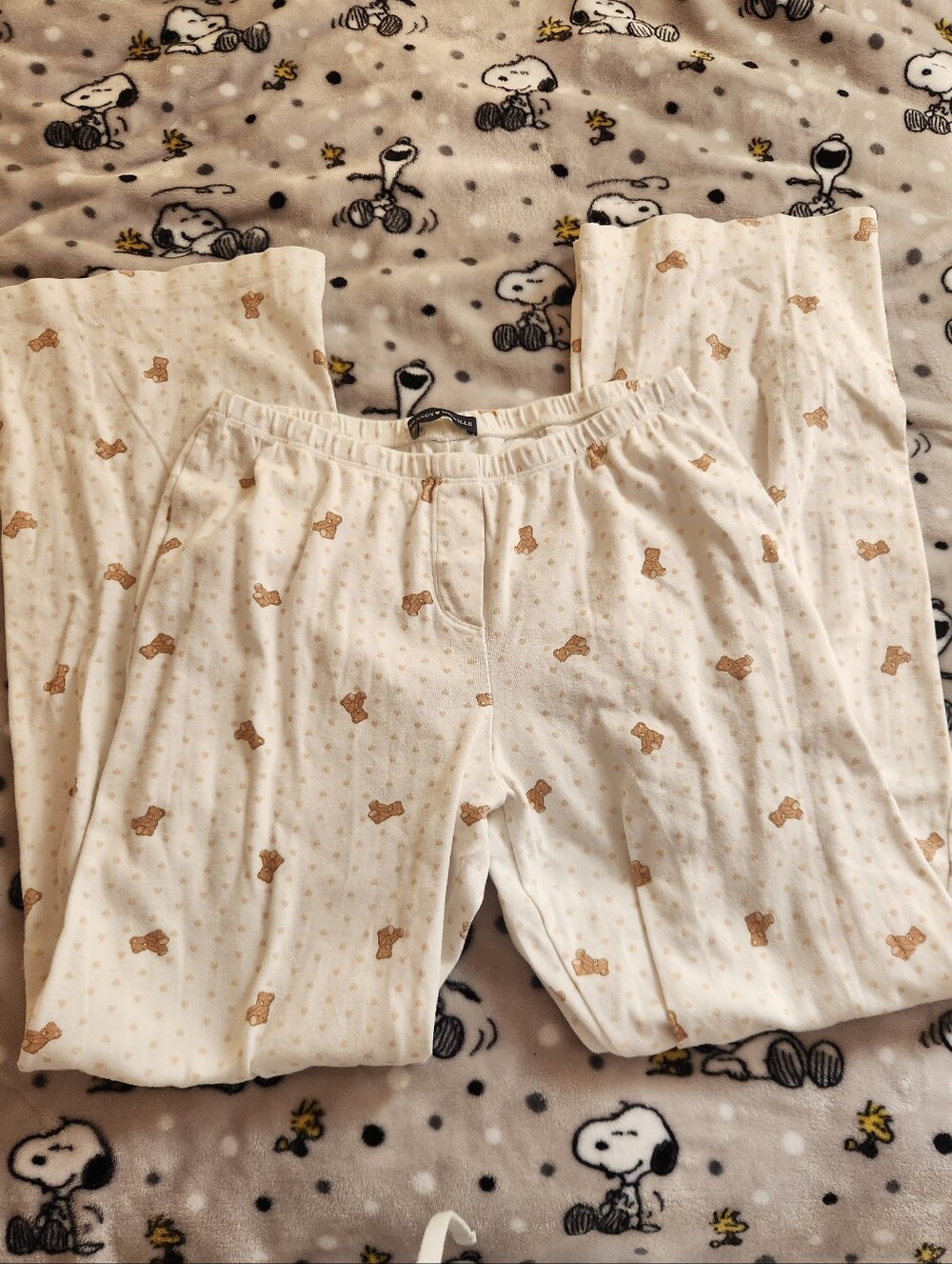 Brandy Melville Teddy Bear And Heart Print Pajama Pants